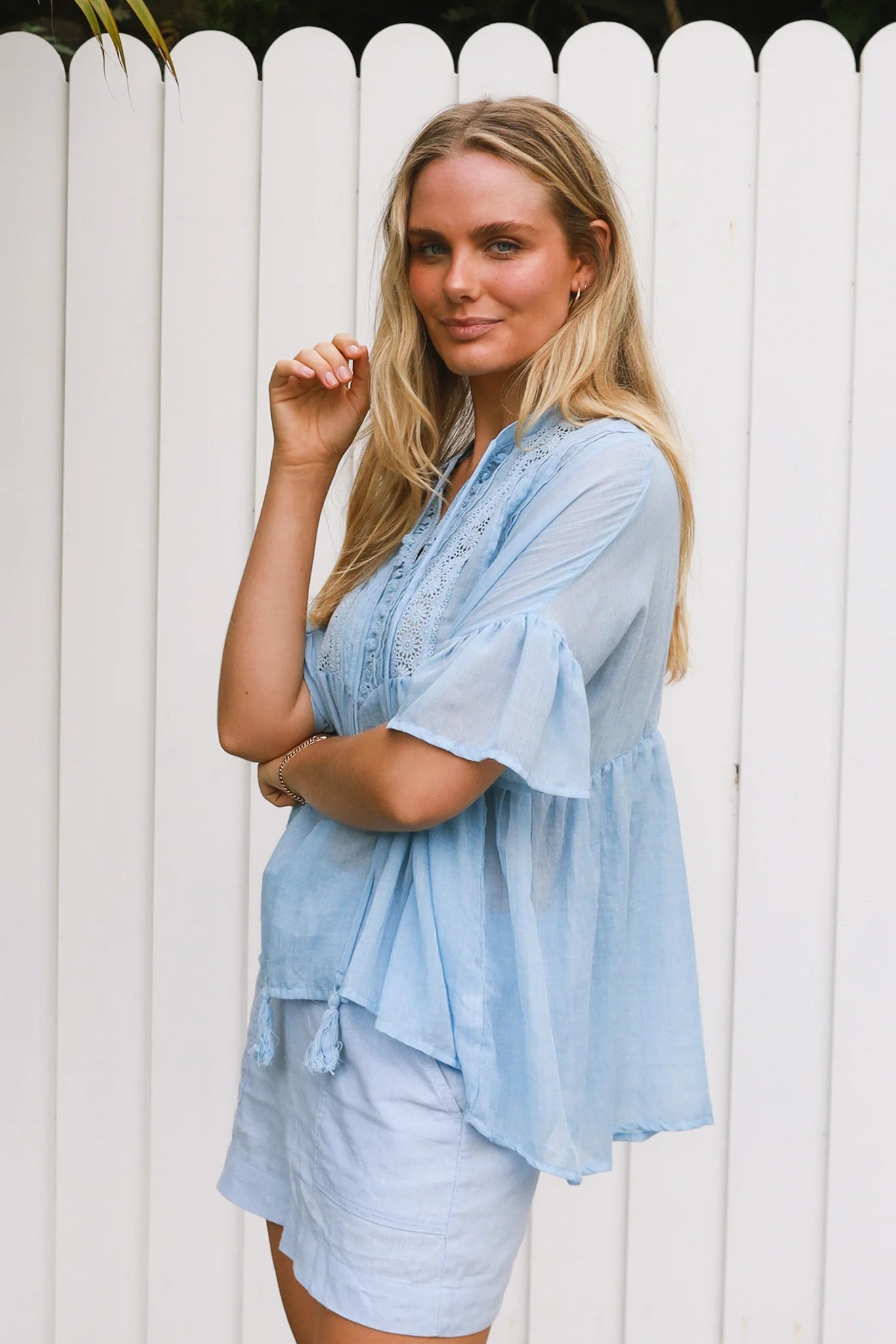 Oversized Boho Top Blue
