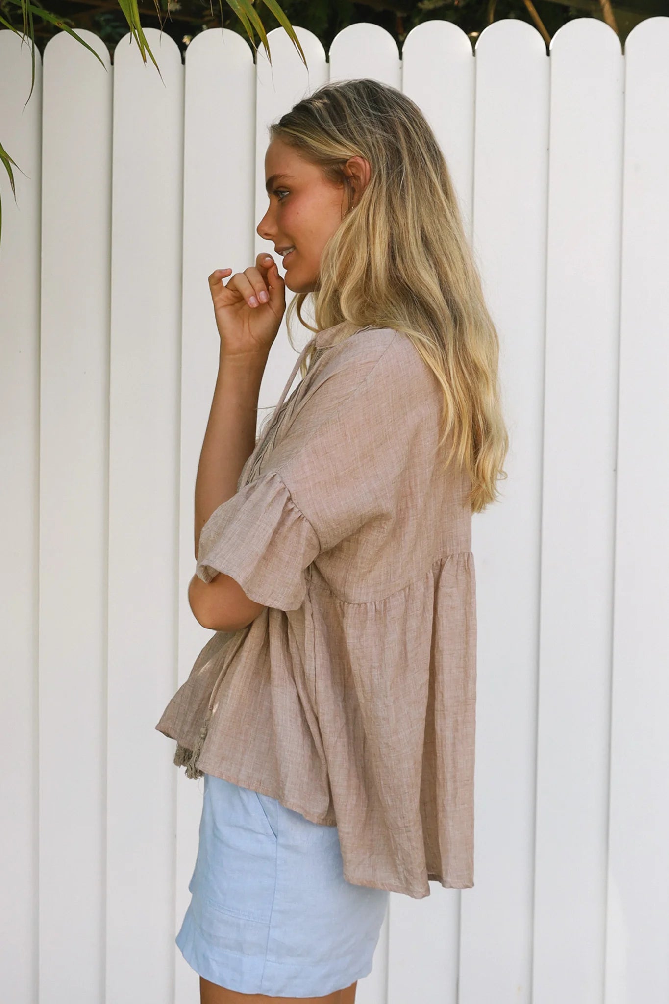Oversized Boho Top Khaki