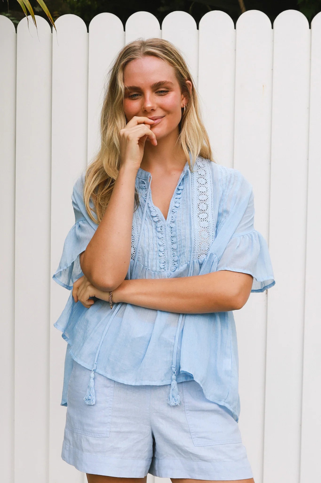 Oversized Boho Top Blue